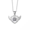 HAODUOO Necklace Women Pendant Necklace for Girl Jewelry Clavicle Shaped Angel Moissanite Pendant Setting Chain Necklace Wingss Micro Dainty- Choker Necklaces Jewelry Gift- Men Chain Necklaces