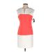 Studio One Casual Dress - Sheath Crew Neck Sleeveless: Orange Print Dresses - New - Women's Size 4