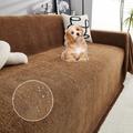 KCCRHIN Waterproof Sofa Covers with Fringe Solid Color Couch Covers for 3 Cushion Couch Chenille Sectional Sofa Slipcover for L Shaped Couch Sofa Protector Covers for Dogs,Brown,180*380cm/71*150in