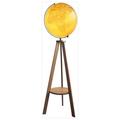 globe World Globe Floor Floor Tripod with Wooden Storage Rack Stand Raised Embossed Map Globe for Home, Office and Classroom map (Color : A)