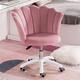 Velvet Leisure Office Chair, Height Adjustable Vanity Chair, 360° Swivel Comfy Computer Desk Chair, Ergonomic Swivel Rolling Accent Chair for Living Room Bedroom Study (Size : Pink 1) (Pink 1)
