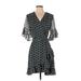 1.State Casual Dress - Mini V-Neck 3/4 sleeves: Black Dresses - Women's Size 2