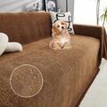 KCCRHIN Waterproof Sofa Covers with Fringe Solid Color Couch Covers for 3 Cushion Couch Chenille Sectional Sofa Slipcover for L Shaped Couch Sofa Protector Covers for Dogs,Brown,180*420cm/71*165in