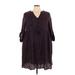 Torrid Casual Dress - A-Line V-Neck 3/4 sleeves: Purple Dresses - New - Women's Size 3X Plus