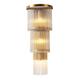 FAZRPIP Modern Crystal Wall Sconces, Gold Finish Wall Light Sconces with 3-Tiers K9 Crystal Shade, Crystal Glass Wall Mount Lamp for Bedroom Living Room Hallway Vanity Wall Light Fixtures