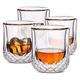 PacuM Whiskey Decanter Whiskey Glasses Double Wall, Cocktail Glasses, Glasses, Old Fashioned Glass, Rocks Glass, Crystal Glasses, Vodka Glasses, Drinking Glasses, Gifts, Set of 4 Whiskey Glasses