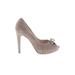 Salvatore Ferragamo Heels: Pumps Stilleto Cocktail Party Gray Print Shoes - Women's Size 9 - Peep Toe