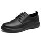 Ninepointninetynine Dress Oxford Shoes for Men Lace Up Round Toe Derby Shoes Faux Leather Rubber Sole Non Slip Anti-Slip Low Top Block Heel Business (Color : Black-Low top, Size : 7.5 UK)