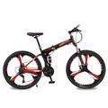HJGTTTBN Bicycle Foldable Bicycle Mountain Bike Wheel Size 26 Inches Road Bike 21 Speeds Suspension Bicycle Double Disc Brake (Color : Red, Size : 21 speed)