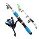 Reel and Fishing Rod Combo Fishing Rod Full Kits with Telescopic Fishing Rod and Spinning Reel Baits Hooks Saltwater Freshwater Travel Pole Fishing Rod (Rod and Reel 1.8m full set)