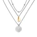 HAODUOO Necklace Layered Initial Chain Necklaces for Women Disc Fashion Personality MultilayerNecklace Women Shell Bohemian Accessory Pendant Necklaces for Women Girl Preppy Necklaces Jewelry Gifts