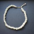 Vintage Faux Pearl Beaded Necklace Single Strand, Lightweight, Tube Type Beads, Germany