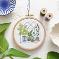 Tiny Greenhouse - Embroidery Kit, Plants Embroidery, Love Embroidery, Botanical Gardening