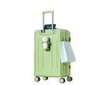 BLBTEDUAMDE Multifunctional Trolley Case 20-inch Elegant Luggage Ladies Lightweight Trolley Suitcase Student Password Box (Color : Matcha Green, Size : 22")