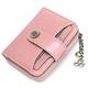 HJGTTTBN Ladies Purse Genuine Leather Wallet Women Short Zipper Cowhide Wallets with Chain Cute Small Coin Purse Money Bag Wallet for Women (Color : Pink)