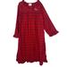 Disney Pajamas | Girls Disney Store Mickey Mouse Long Plaid Gown Size Medium ~ | Color: Black/Red | Size: Mg