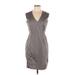 H&M Casual Dress - Sheath V-Neck Sleeveless: Gray Print Dresses - Women's Size 12