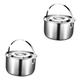 TOPBATHY 2pcs Stainless Steel Lard Tank Salad Containers with Lids Kitchen Condiment Basin Smooth Salad Stainless Steel Mixing Bowl Gravy Pourer Separator Cooking Glass Jar Storage Metal