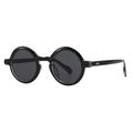 MiqiZWQ Men's sunglasses Women Round Sunglasses Retro Rivets Men Gradient Shades-Black Grey-A