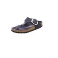 Birkenstock Model GIZEH BIG BUCKLE OILED LE BLACK, Black/White, 5 UK