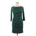 MICHAEL Michael Kors Casual Dress - Sheath: Teal Batik Dresses - Women's Size 10