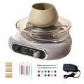 ZPBLWT Pottery Wheel Ceramic Machine, Mini Electric Pottery Wheel Machine, With Detachable Basin Foot Pedal Electric Pottery Machine DIY Clay Tool Kit for Kids Beginner DIY Ceramic Work Art Craft