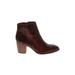 Madewell Ankle Boots: Burgundy Snake Print Shoes - Women's Size 7 1/2 - Almond Toe