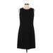 Ann Taylor Casual Dress - Sheath Crew Neck Sleeveless: Black Print Dresses - Women's Size 8 Petite