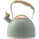 Hammered Pattern Whistle Kettle,3L Stove top Whistling Kettle for Gas Stove Induction Cooker hob Kettle,Portable hot Water Boiler Tea Kettle with Folding Handle,snap-on spout Cover