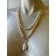 Long Pearl Necklace With Baroque Drop - Beautiful Layered Statement Necklace- Aesthetic Necklace