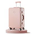 BLBTEDUAMDE 20" 22" 24" 26" Men Business Suitcase Women Cabin Carry-On Suitcase Students' Large Capacity College Password Luggage (Color : Pink, Size : 26")