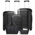 Kono Suitcase Sets of 5 Piece Cabin/Medium/Large Luggage Carry On Travel Suitcase Sets Includes 1pcs Travel Bag and 1pcs Toiletry Bag Lightweight Polypropylene Travel Suitcase Sets