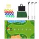 Golf Chipping Game Mat, Golf Game Training Aid Set Mini Golf Hitting Mat, Golf Practice Mats Casual Golf Putting Mat, Soft Chipping Mats Chip N Stick Golf Game Golf Training Mat