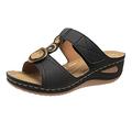 HUPAYFI mules shoes for women buckle Ladies Diamante Toe Post Flat Low Wedge Jelly Flip Flop Summer Sandals Size 3-8 flip flops women size 6 uk,gift for husband from wife 7 35.99