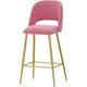 Bar Stools Set of 1 Velvet Breakfast Bar Chairs with Backrests and Gold Metal Legs, 1 PCS Kitchen Counter High Bar Stools for Home Kitchen Bar Decor Seat height : 75cm lofty ambition