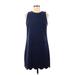 Aqua Casual Dress - Mini Crew Neck Sleeveless: Blue Solid Dresses - New - Women's Size Medium