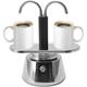 Bjklasggi Stainless Steel Moka Pot, Stovetop Maker, Classic Italian Style Double Tube Moka Pot Coffee Maker