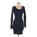 Victoria's Secret Casual Dress - Mini Scoop Neck Long sleeves: Blue Solid Dresses - Women's Size Medium