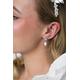 Small Pearl Drop Earring, Leafy Cubic Zirconia Simulated Diamond Bridal Wedding Earrings Teardrop