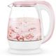 Kettles,Glass Electric Kettle,Eco Water Kettle with Illuminated Led,Bpa Free Cordless Water Boiler with Stainless Steel Inner Lid Bottom,Fast Boil Auto-Off Boil-Dry Protection,1.8L 1500W/Pink hopeful