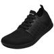 ASHION Unisex Barefoot Shoes Women's Trail Running Shoes Men's Barefoot Shoes Wide Shoes Walking Shoes Road Running Shoes,All Black,6.5 UK