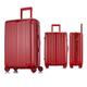 ZNBO 20 inch Carry on Suitcase Aluminum Luggage,Trolley PC Trolley Hardside Spinner Luggage Double TSA Locks, Zipperless Luggage Hegent,Red,24