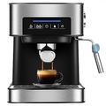 DSeenLeap Coffee Machine Coffee Maker Small Coffee Machine For Home Use Semi-Automatic Pulling Steam Type Milk Frother Espresso Machine Stainless Steel