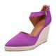 IQYU Women's Sandals Metallic Espadrilles Fishing Shoes Women's Wedges Summer 2022 Flax Straw Woven with High Heel Shoes Pumps Women's Shoes Summer Sandals, purple, 6 UK