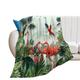 COALHO Rustic Forest Wildlife Throw Sofa Couch Fluffy Warm Blanket Abstract Pink Watercolor Tropical Jungle Wildlife Flamingo Parrot Blanket Bed Plush Throw Flannel Throw-130W×150L CM