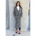 Vintage 1980S Long Blanket Coat, Medium Women, Gray Black Mohair Blend Knit