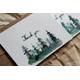 Pine Tree Thank You Note, Watercolor Card, Forest Rustic Woodland Misty Trees Card