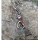 Rainbow Crystal Heart Dangle Belly Bar - UK Seller