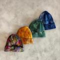Ice Tie Dyed Beanie | Tocayo Hand Knit Hat Cotton Blend Winter