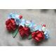 Red Rose Boutonnieres Real Touch Roses Bud Light Blue Hydrangeas